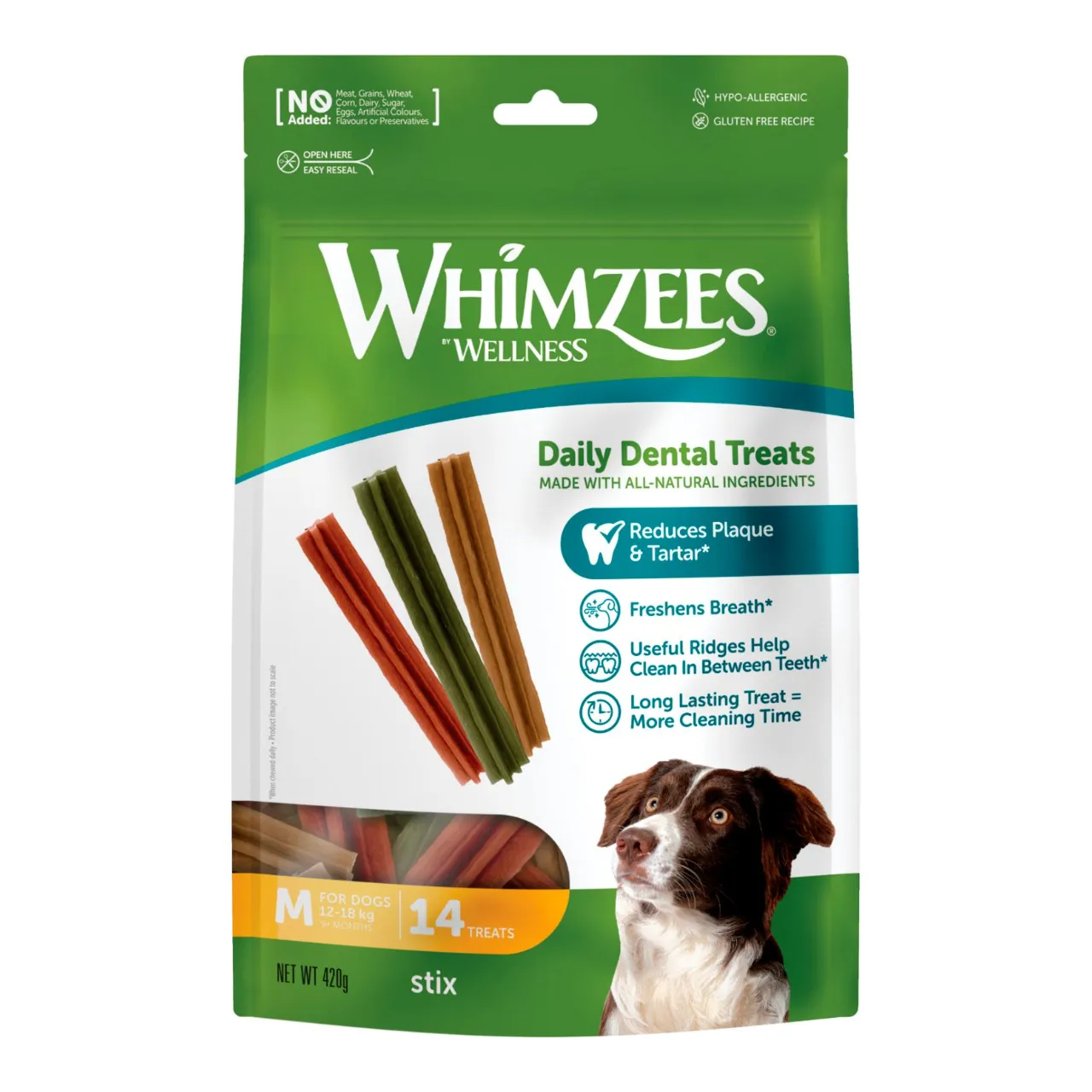 Whimzees Stix M til mellemstore hunde - Naturlige og effektive tandtyggepinde